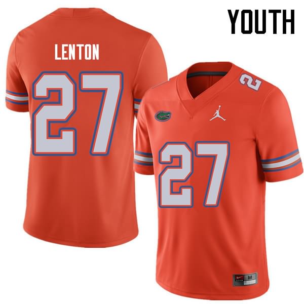 Youth NCAA Florida Gators Quincy Lenton #27 Stitched Authentic Jordan Brand Orange College Football Jersey SNW7565JE